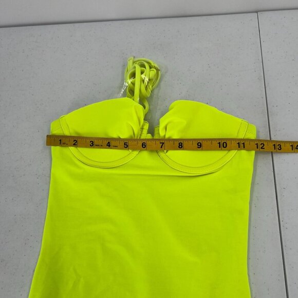 J.Crew Size 0 Neon Yellow One Piece Underwire Swimsuit Beach Resort Vacation - Picture 6 of 11